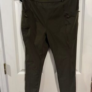 HALARA Olive Green High-Waist Ponte Pants